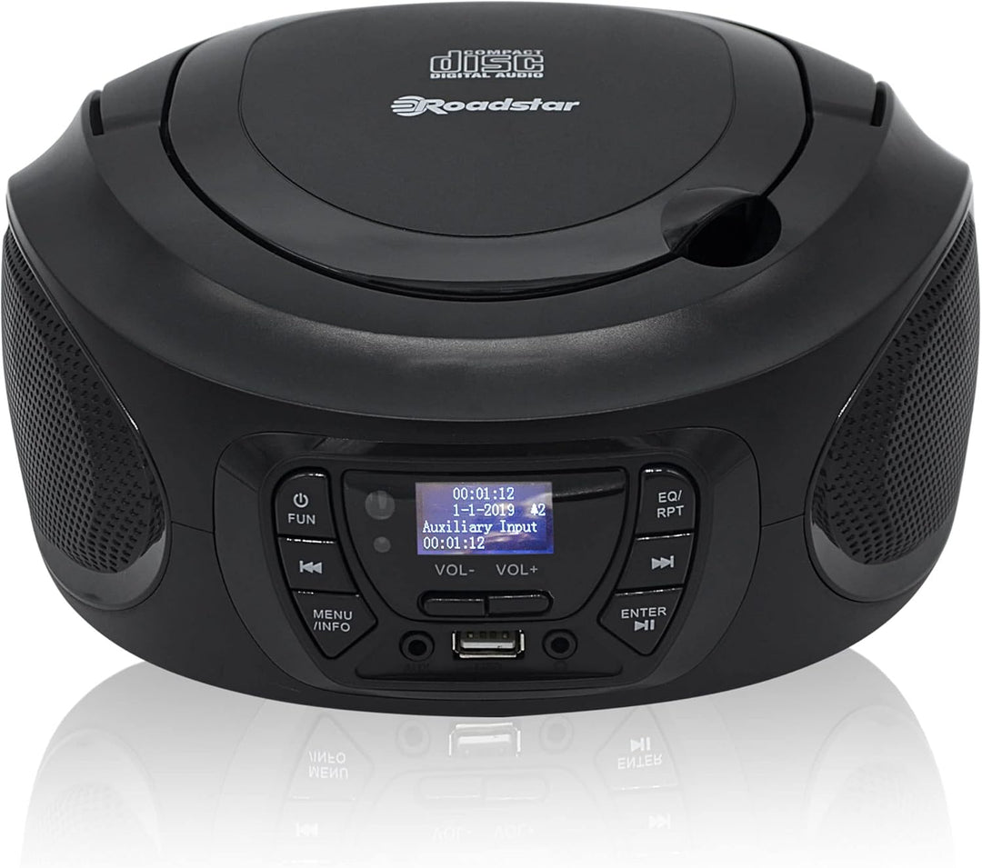 Roadstar CDR-375D+/BK Tragbares Radio CD Player, Spieler CD-MP3, CD-R, CD-RW, Radio DAB/DAB+ / FM, U