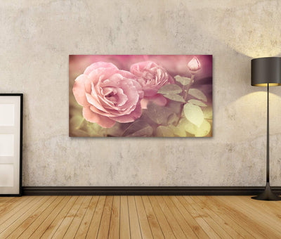 islandburner Bild auf Leinwand Abstrakt Pastel Rosa Rosen Mit Wassertropfen Bilder Wandbilder Poster