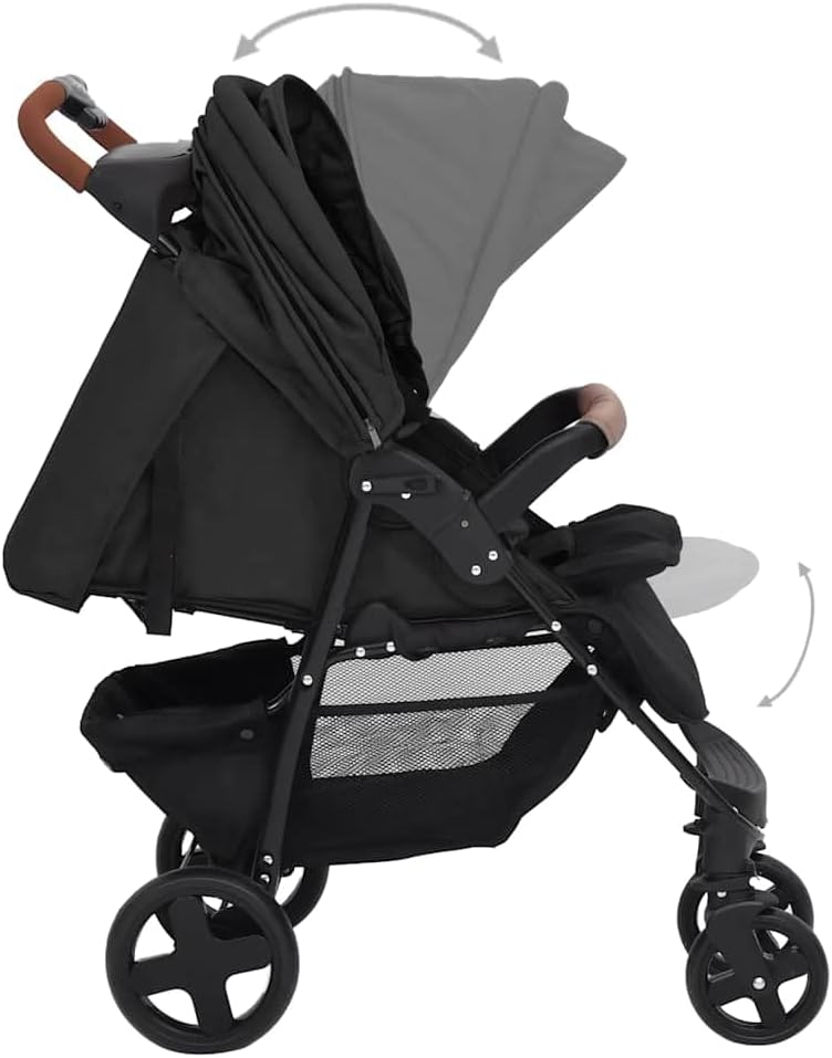 vidaXL Kinderwagen 2-in-1 Klappbar Kombikinderwagen Kinder Baby Buggy Sportwagen Reisebuggy Babywage