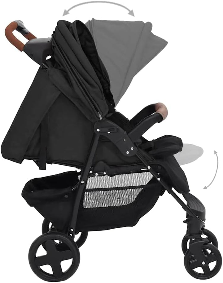 vidaXL Kinderwagen 2-in-1 Klappbar Kombikinderwagen Kinder Baby Buggy Sportwagen Reisebuggy Babywage