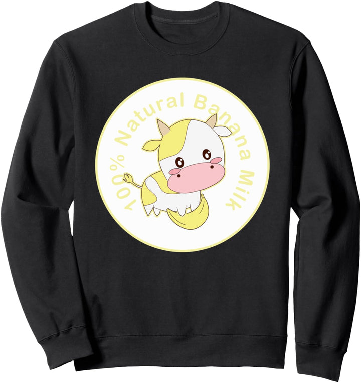 Kawaii cute Yellow cow, Kawaii Banana Milk Girl Sweatshirt