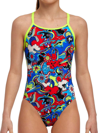 Funkita Badeanzug Mädchen Happy Jack 140 Mehrfarbig, 140 Mehrfarbig