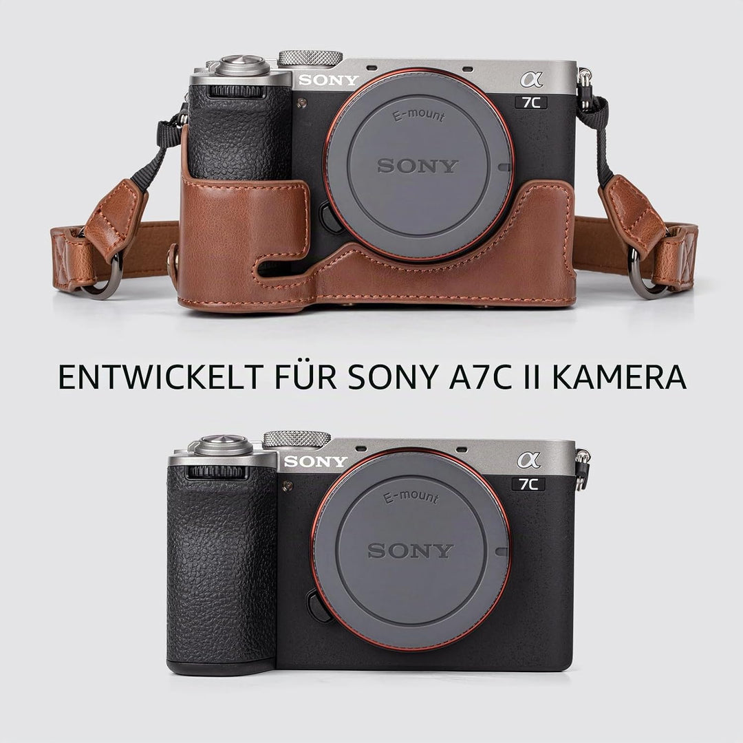 MUZIRI KINOKOO Sony A7C II Tasche, Retro-PU-Leder-Schutzhülle für Sony A7C2/A7C II/Alpha 7C II Kamer