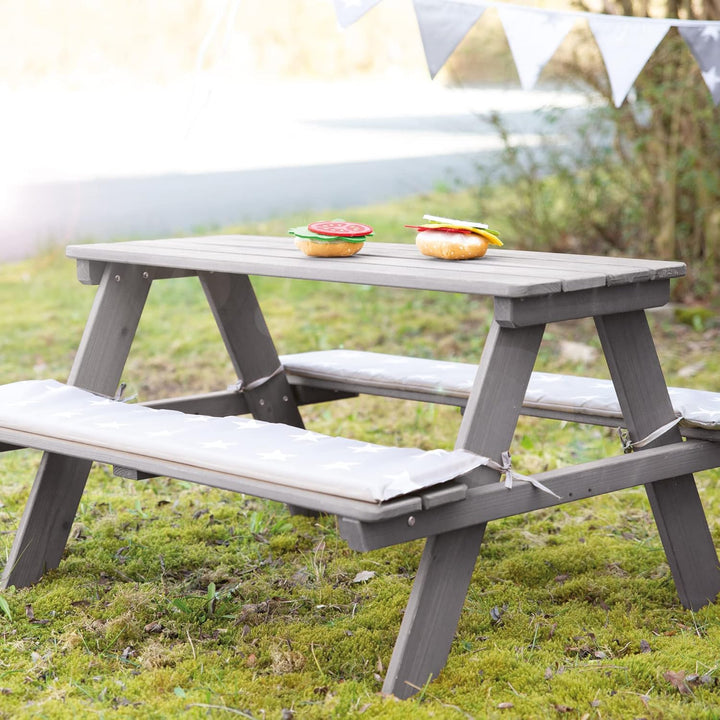 roba Kinder Outdoor+ Sitzgruppe - Picknick for 4 - Garten Sitzgarnitur aus wetterfestem Massivholz -