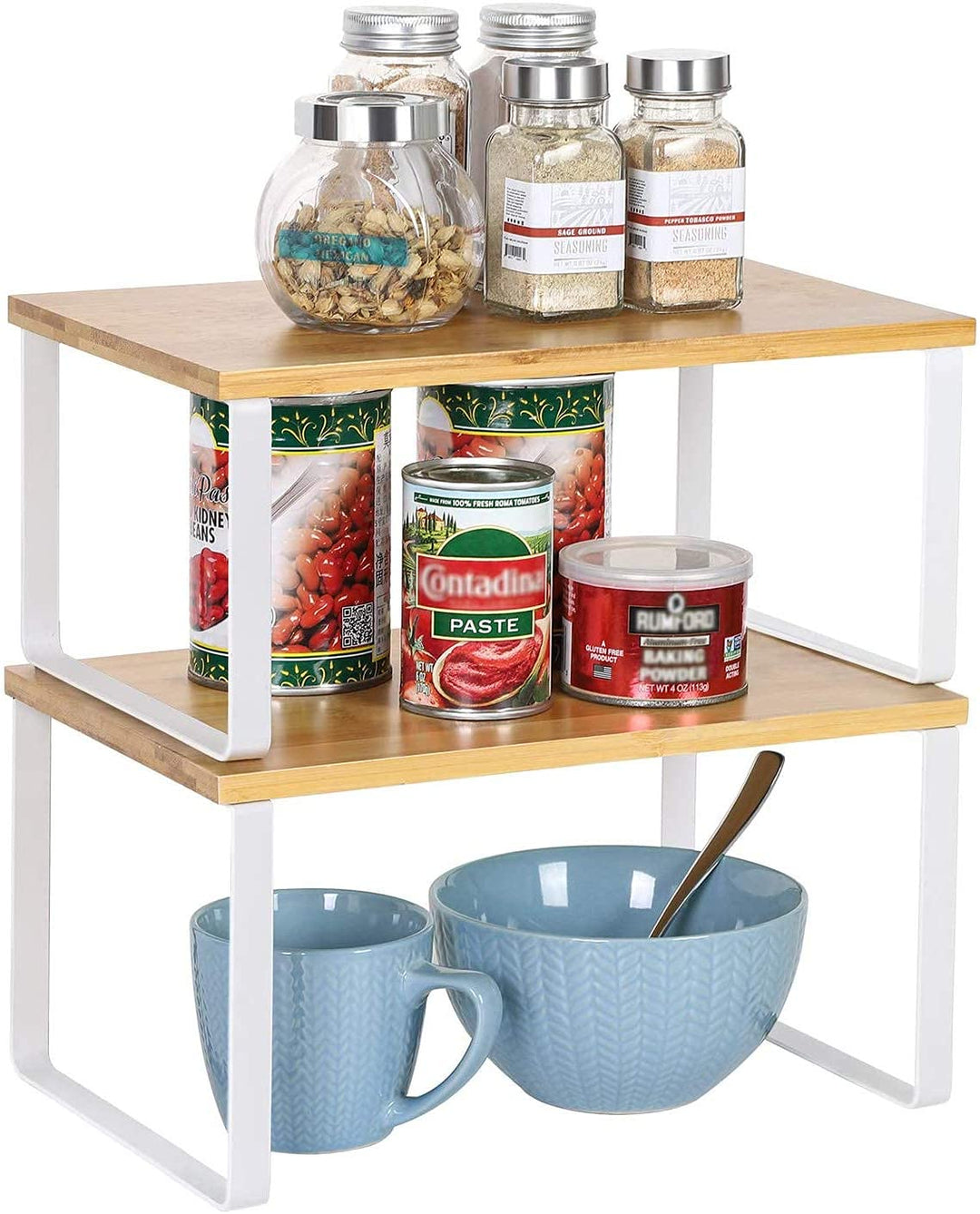 LIANTRAL Küchen Organizer, Küchenschrank Organizer 2er Set, Erweiterbar & Stapelbar Gewürzregale Küc