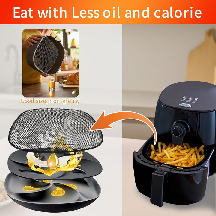 Air Fryer Zubehör für Philips, 18,3 cm quadratische Abtropfschale für Philips HD9741 3QT Tray Rack k