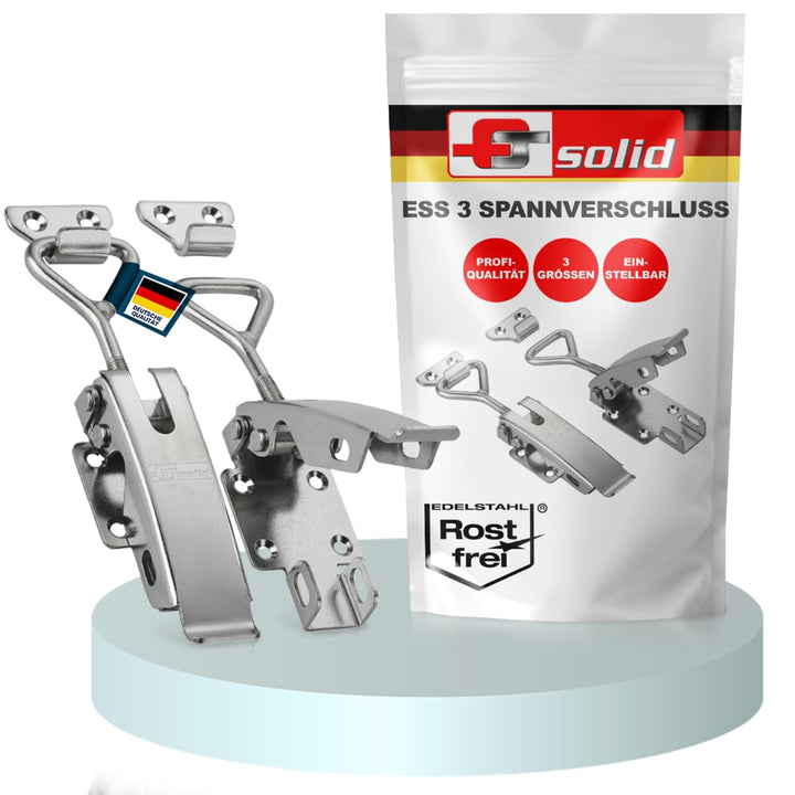 FTsolid [2er Set] einstellbarer Spannverschluss aus Edelstahl ESS3 Kistenverschluss rostfrei verstel