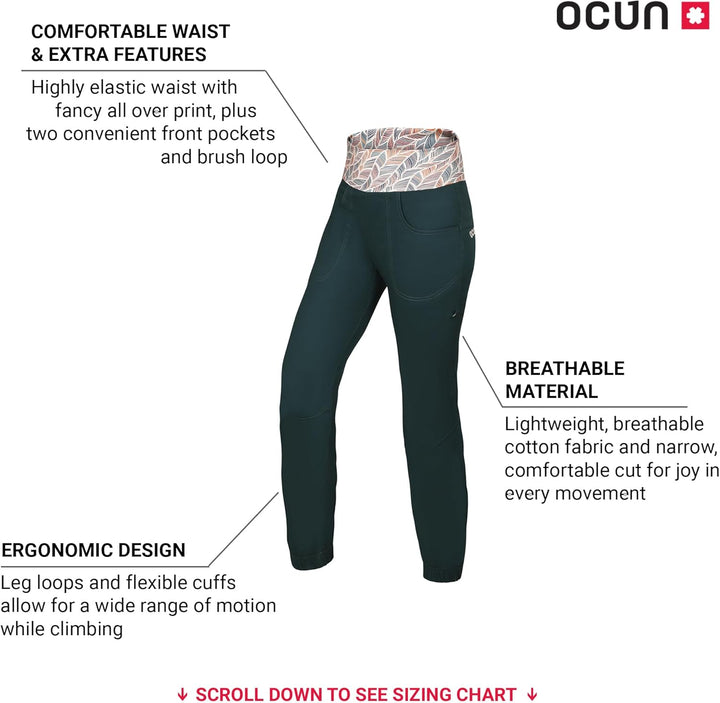 Ocun Damen Sansa Hose Kletterhsoe Boulderhose L Grün Dunkelblaugrün, L Grün Dunkelblaugrün