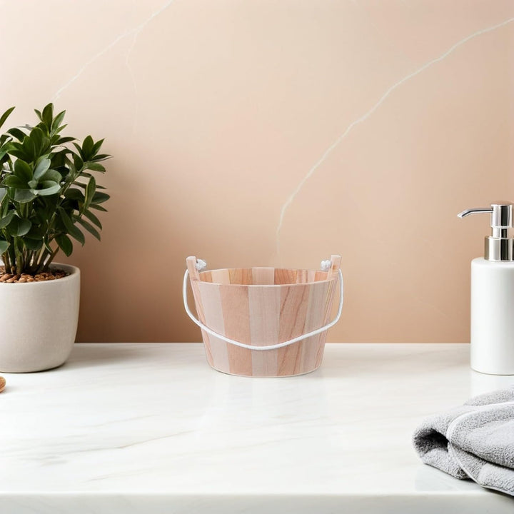 Supvox Saunaeimer mit Ergonomischem Griff und Natürlichem Seil Mittelgrosser Wassereimer für Entspan