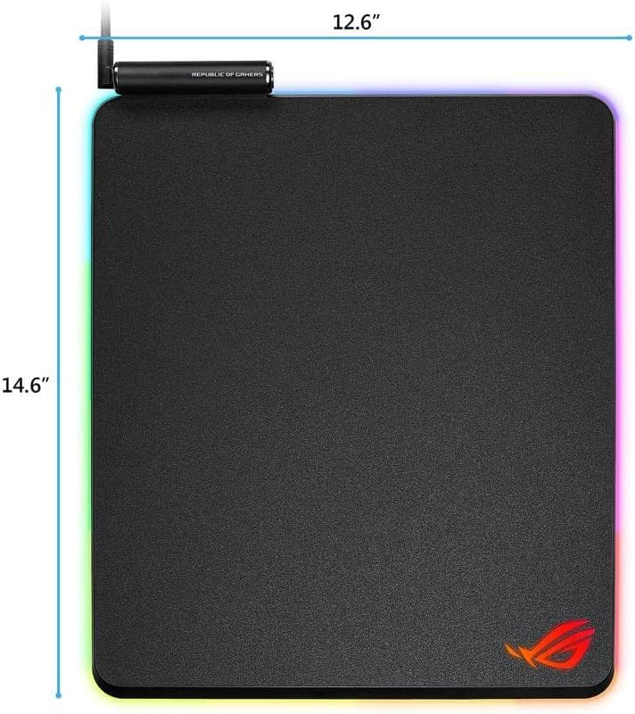 ASUS ROG Balteus Vertikales Gaming-Mauspad mit Harter, mikrotexturierter Gaming-Oberfläche, USB-Pass