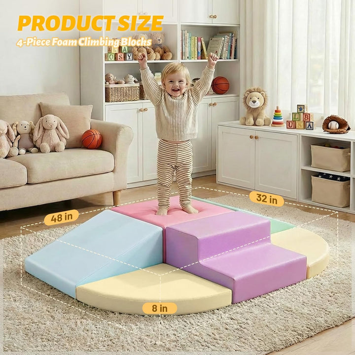 JungleDove Schaumstoff Bausteine Kinder Klettern Indoor - 6 PCS Softbausteine Riesenbausteine für Ba