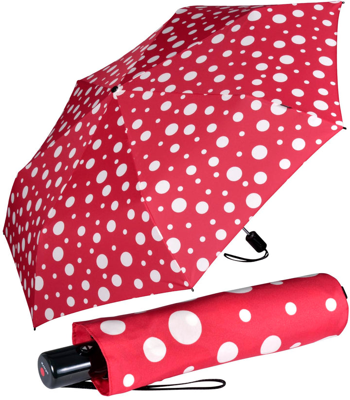 Knirps Taschenschirm Slim Duomatic Dots - Rot, Rot