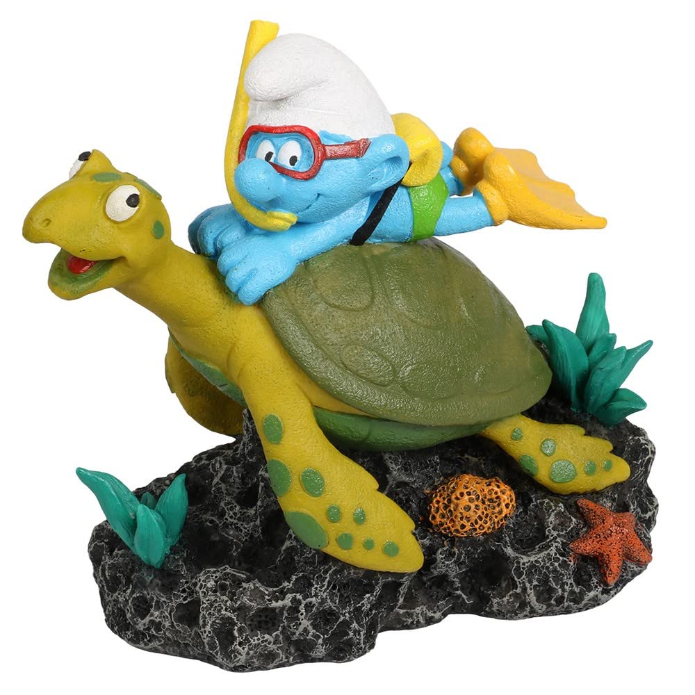 Smurfs AquaDella, Schlümpfe unter Wasser Schildkröte, 12,9 x 7,5 x 12 cm, Mehrfarbig, Fisch, Mehrfar