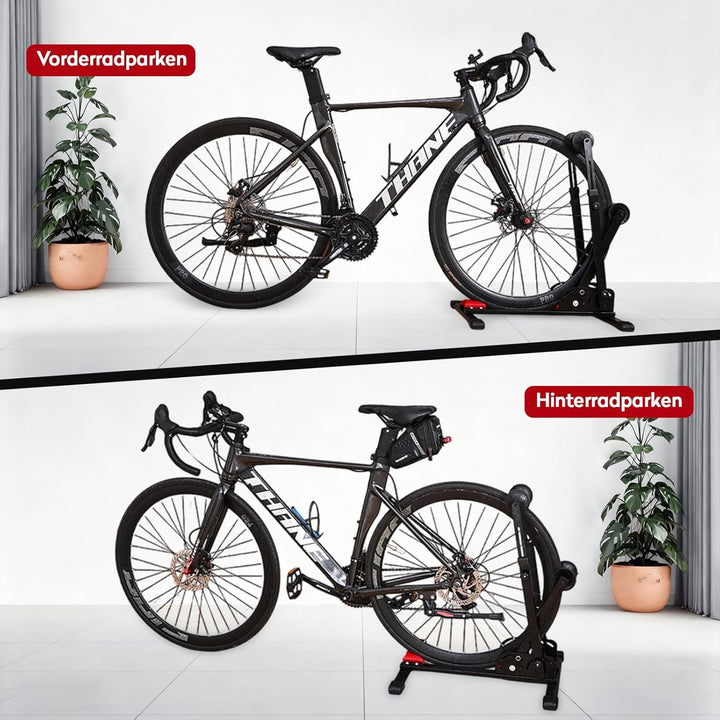 Taimimy Freistehender Fahrradständer, Fahrradhalterung Boden Vertikal, Hinterrad und Vorderrad Ausst
