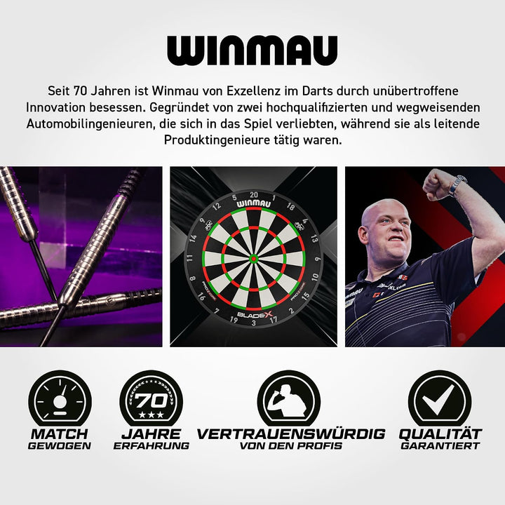 Winmau Foxfire Profi Wolfram Steeltip Dartpfeile Set mit Flights und Schäfte 23 g, 23 g