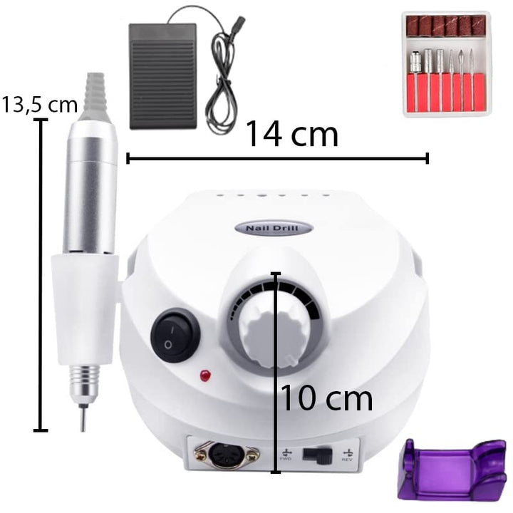 Retoo 65W Professionelles Elektrisch Nagelfräser Set mit Einstellbarer Geschwindigkeit bis 30000u/Mi