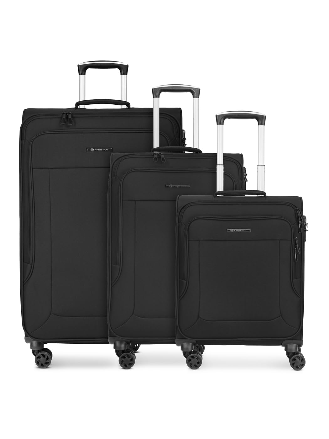 Franky Melbourne 3.0 Koffer Set 3-Teilig | Weichschalen Trolleyset mit 4 Rollen, arretierbarer Griff
