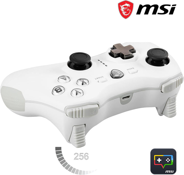 MSI FORCE GC20 V2 WHITE Kabelgebundener PC Gamepad Controller - austauschbare D-Pad Abdeckungen, zwe