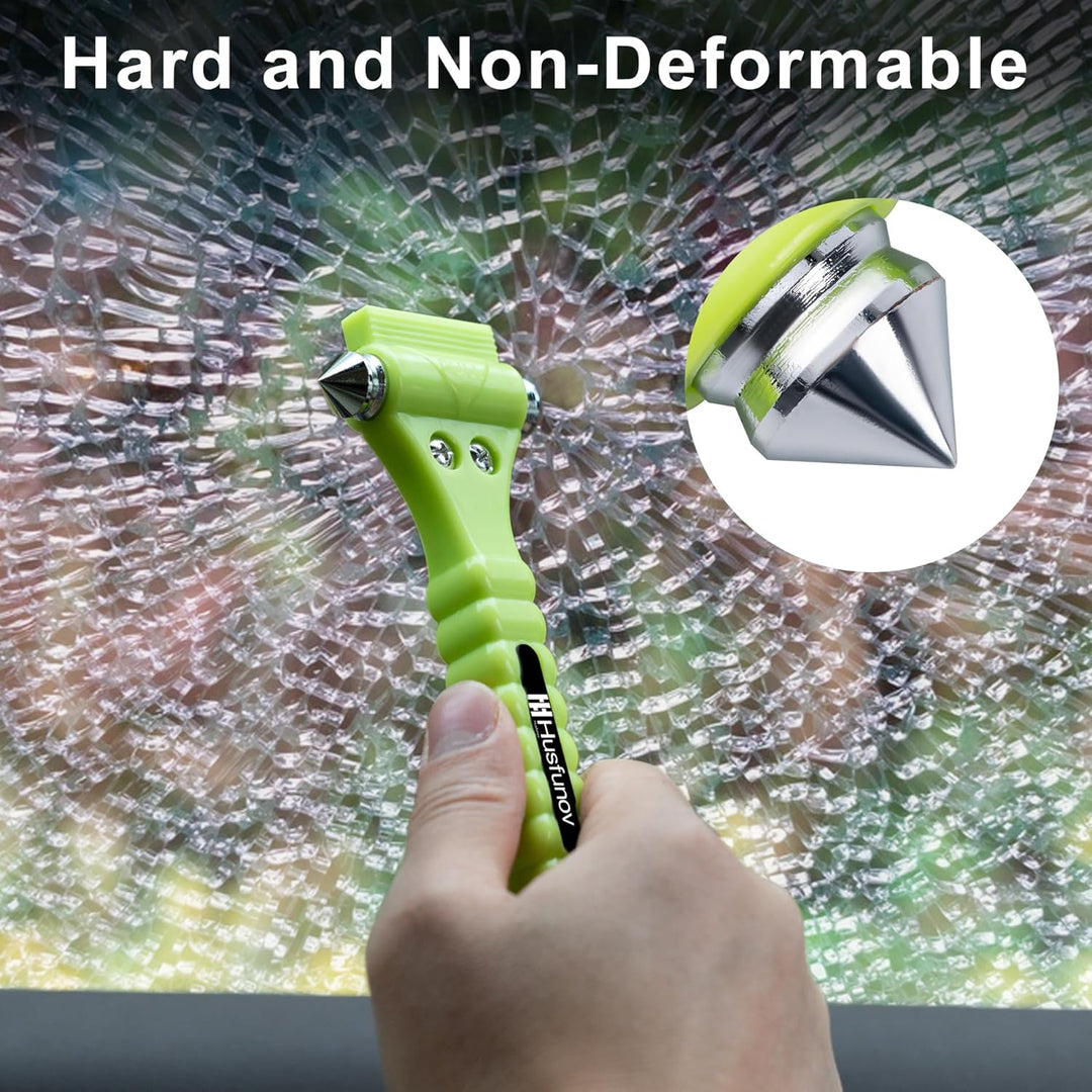 Husfunov - 2 Pack Auto Sicherheitshammer Set, Auto Flucht Werkzeug, Auto Fenster Glas Hammer Schalte