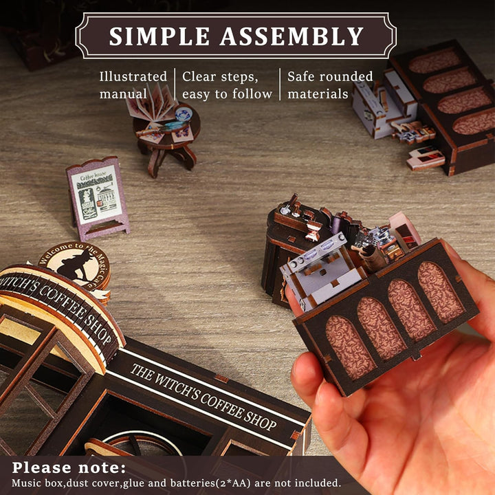 Book Nook Kit für Erwachsene: LUMYCE Holzpuzzle DIY Miniatur Haus 3D Puppenhaus - Buchstütze für Büc