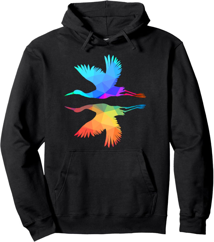 Kranich Japanisch Kraniche Farbenfroh Storch Vogel Origami Pullover Hoodie