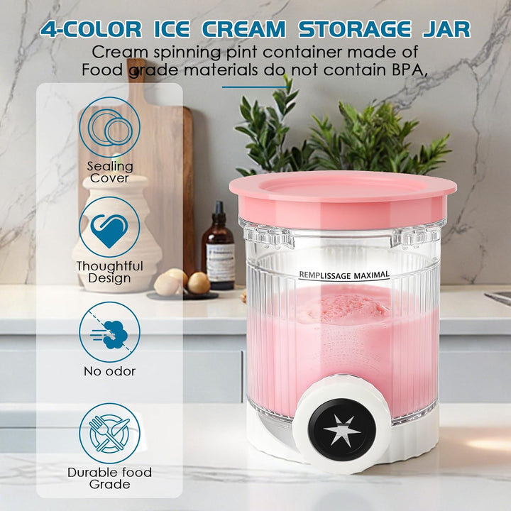 4 Stück Creami Behälter für Ninja Swirl CREAMi NC701EU, für Ninja Swirl Eismaschine Zubehör,BPA-frei