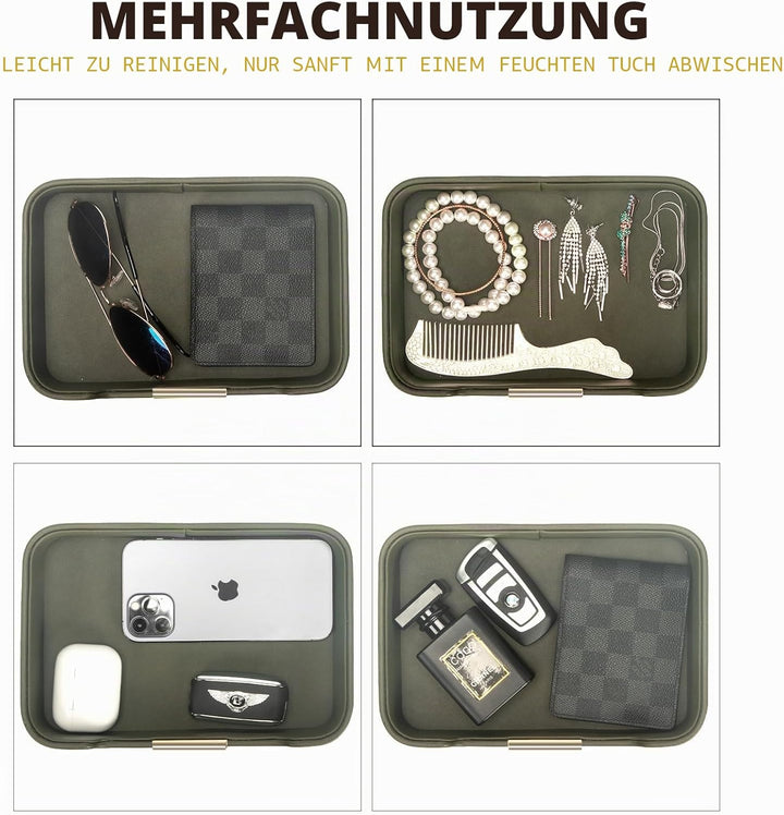 SANZIE Luxuriöses Leder-Tablett, Schreibtisch-Aufbewahrung, Catchall-Organizer, dekoratives Tablett