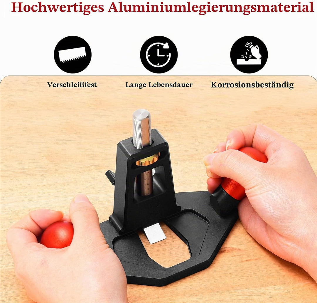 PEESHON Handfräshobel, Grundhobel Einhandhobel mit Verstellbar Nuttiefe 0-25cm Handhobe Router Flugz