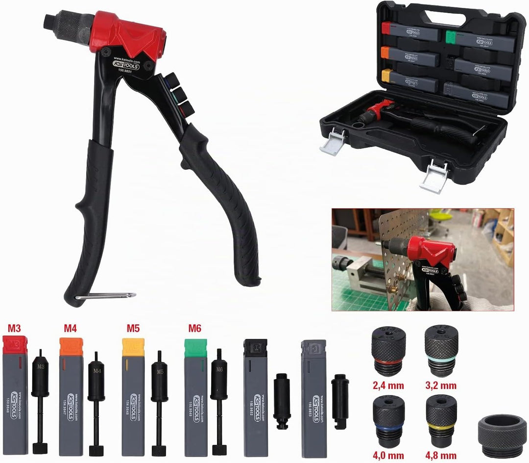 KS Tools 150.9850 3 in 1 Handnietzangen-Satz, 12-tlg.