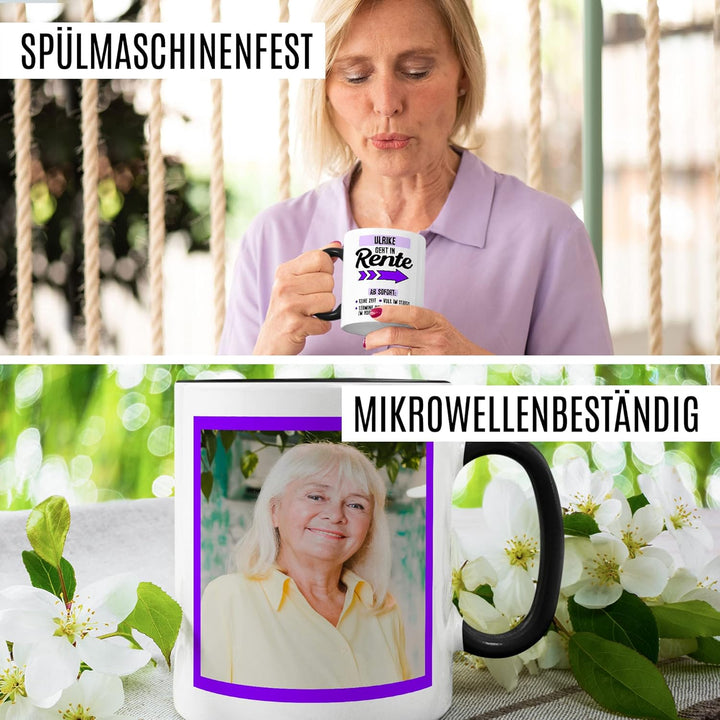 Rente Tasse personalisiert Ruhestand Kaffeetasse Rentnerin Geschenk anpassbar Kollegin Geschenkidee