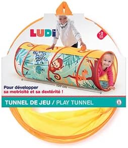 LUDI - Spieltunnel – ab 2 Jahren – Thema Dschungel – leicht und faltbar – Verwendung im Innen- und A
