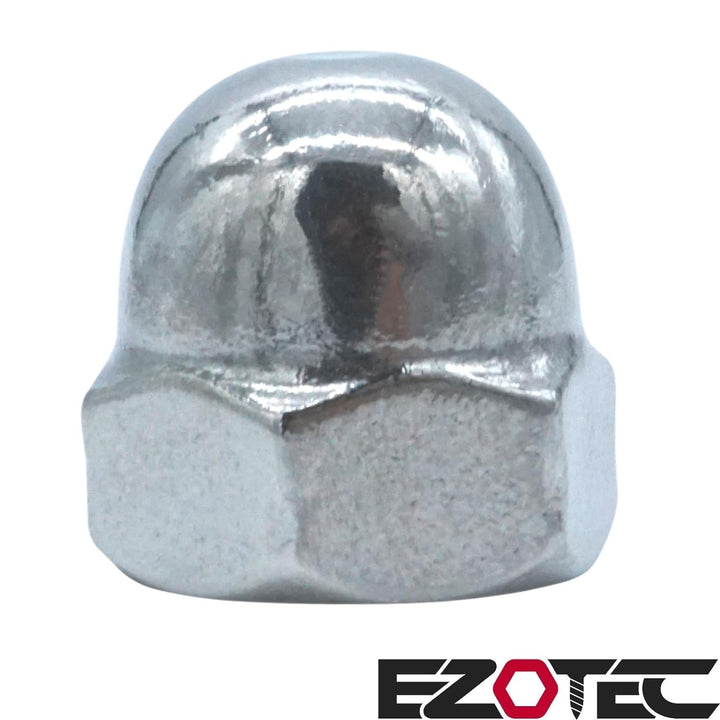 EZOTec - 50 Stück Hutmuttern hohe Form M12 DIN 1587 - Edelstahl V2A A2 - Schlüsselweite (SW) 19 M12