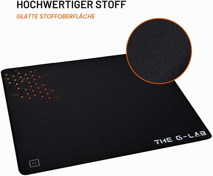 THE G-LAB - PAD CEASIUM - Grosses Rutschfestes Gaming-Mauspad 450 x 400 mm 450L x 400B mm, 450L x 40