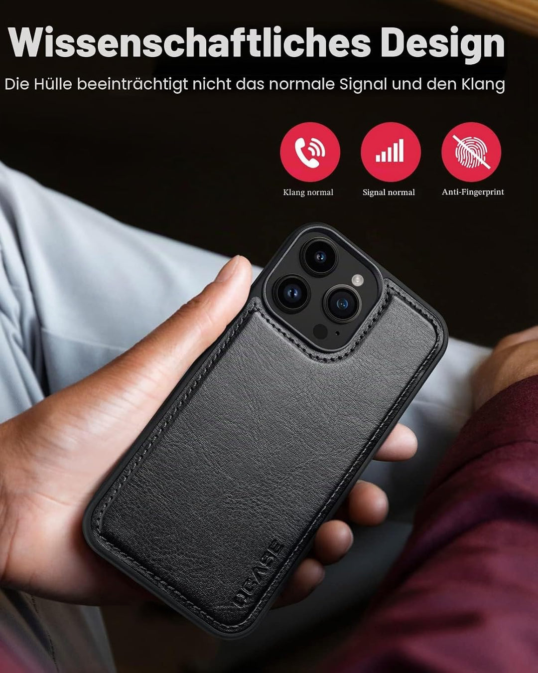 OCASE iPhone 14 Pro Hülle(2in1) Leder Stossfestes Case, Abnehmbare magnetische Hülle, MitHandschlauf