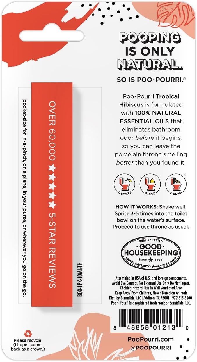Poo-Pourri Before-You-Go Toilettenspray, Tropischer Hibiskus, Reisegrösse 10 ml, Hibiskus, Aprikose