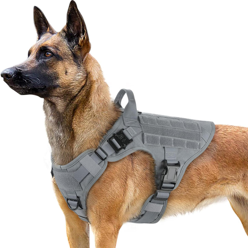 rabbitgoo No Pull Hundegeschirr Mittlere Grosse Hunde, Taktische Brustgeschirr mit MOLLE Griff Metal