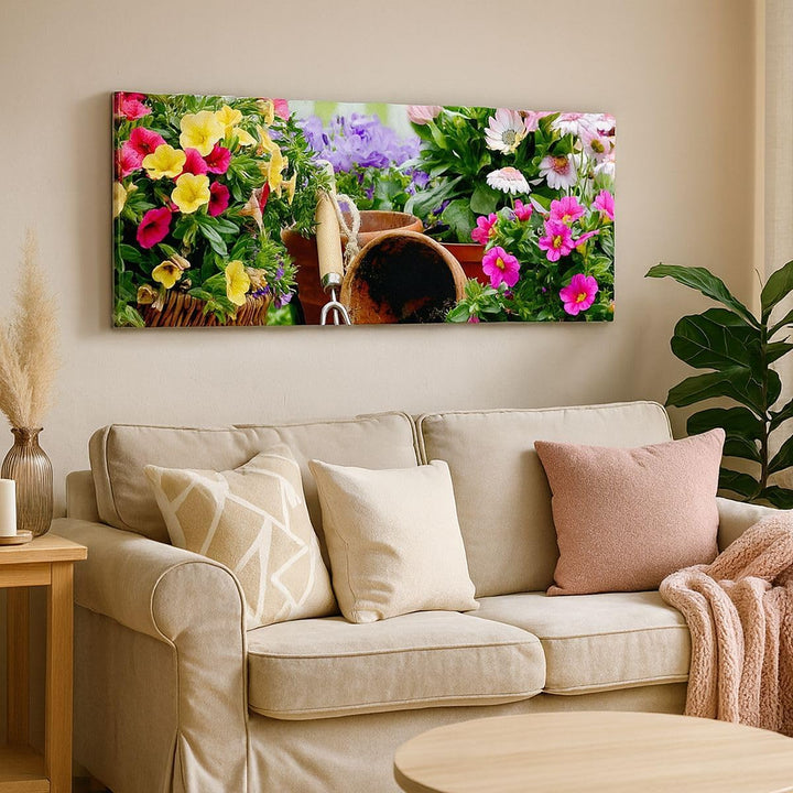 Wandbilder Dekoration Wohnzimmer Pflanzen Garten Frühling Natur Panorama Bilder auf Leinwand 120x50c