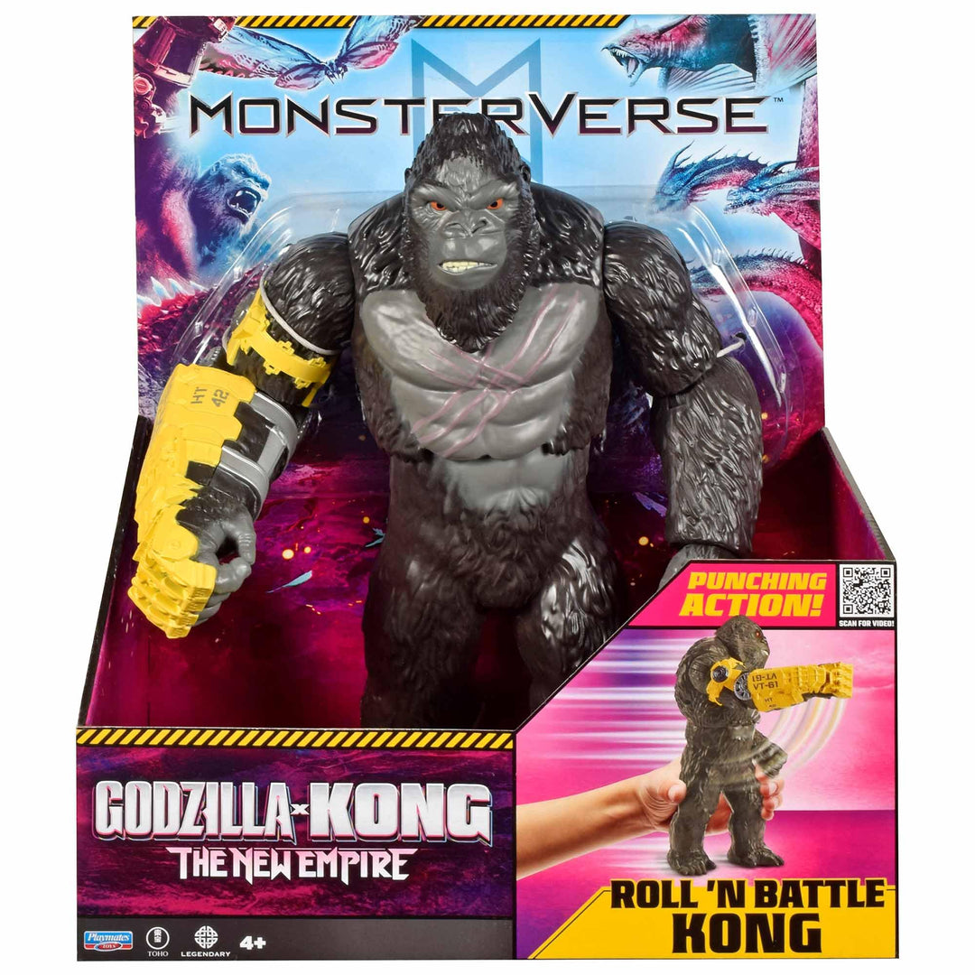 MonsterVerse Godzilla x Kong Giant Kong Roll N Battle – 28 cm Filmgetreue Figur mit Rad &amp; Drehbarem