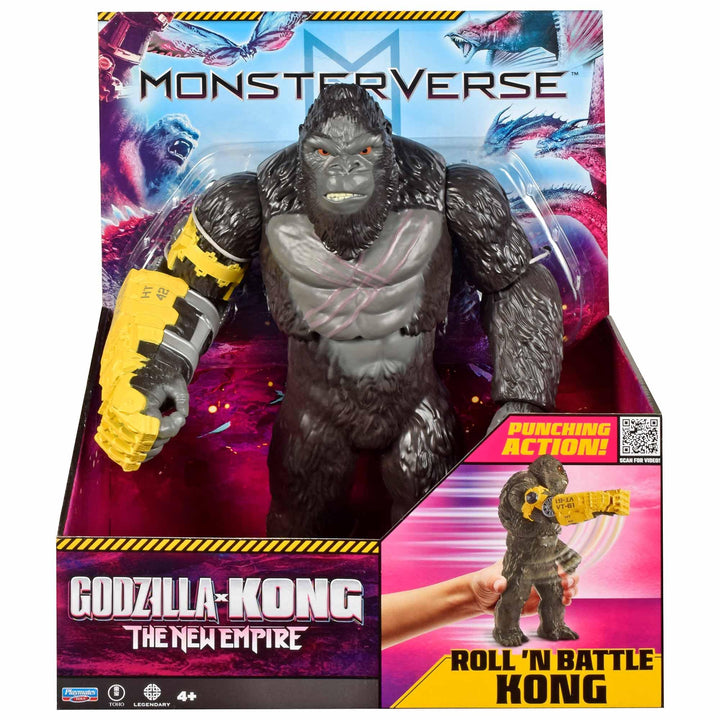 MonsterVerse Godzilla x Kong Giant Kong Roll N Battle – 28 cm Filmgetreue Figur mit Rad &amp; Drehbarem