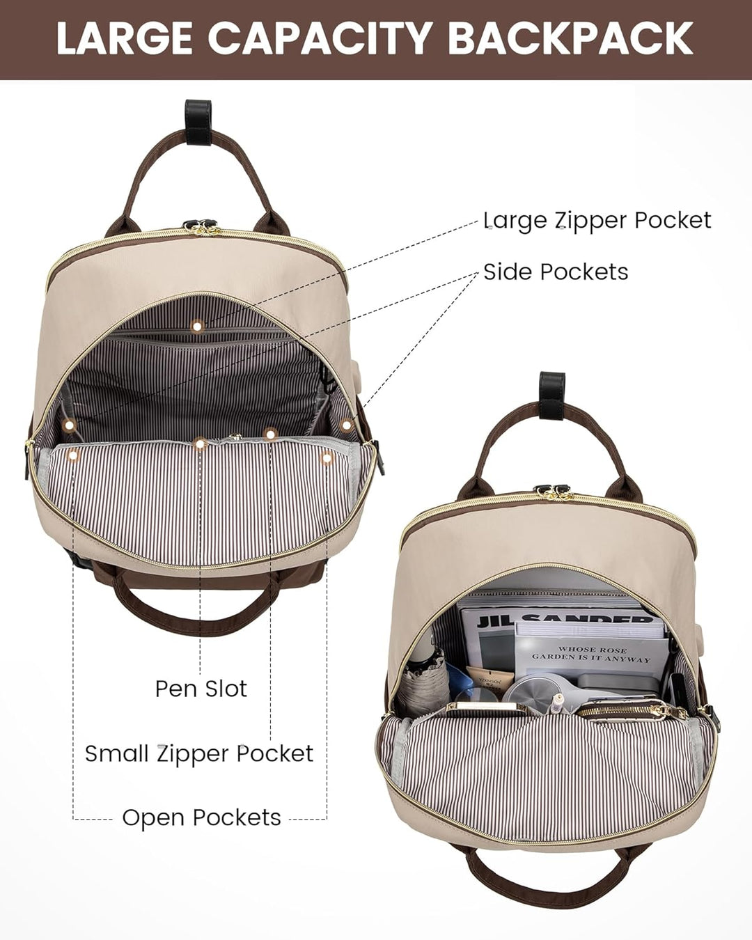 LOVEVOOK Arbeitstasche Reiserucksack Damen, 15,6 Zoll Laptop Backpack Women Wasserdicht, Schulrucksa