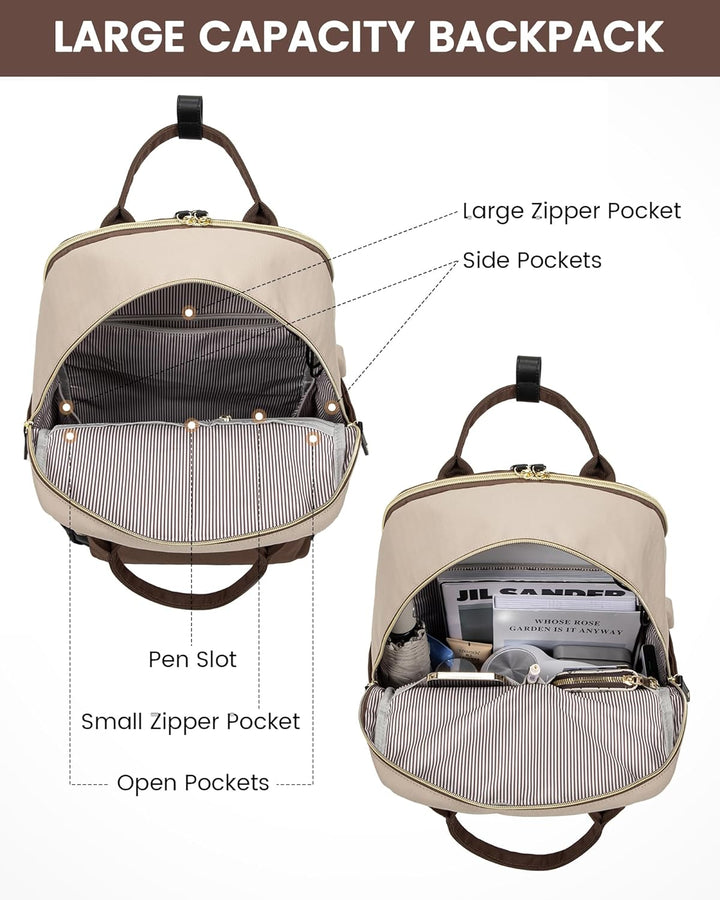 LOVEVOOK Arbeitstasche Reiserucksack Damen, 15,6 Zoll Laptop Backpack Women Wasserdicht, Schulrucksa