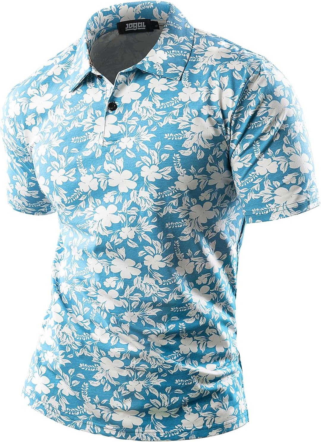 JOGAL Herren Golf Poloshirts Kurzarm Floral Sommer Freizeithemd Regular Fit Sport Outdoor Polo Tshir