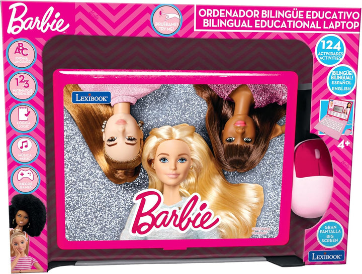 Lexibook, Barbie JC598BBi2 Lern- und Zweisprachiger Laptop in Englisch/Spanisch, Spielzeug für Kinde