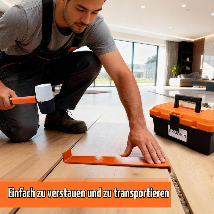 Bodenleger Werkzeug, Laminat Verlegewerkzeug mit 40 Abstandshaltern, Gummihammer, Zugeisen