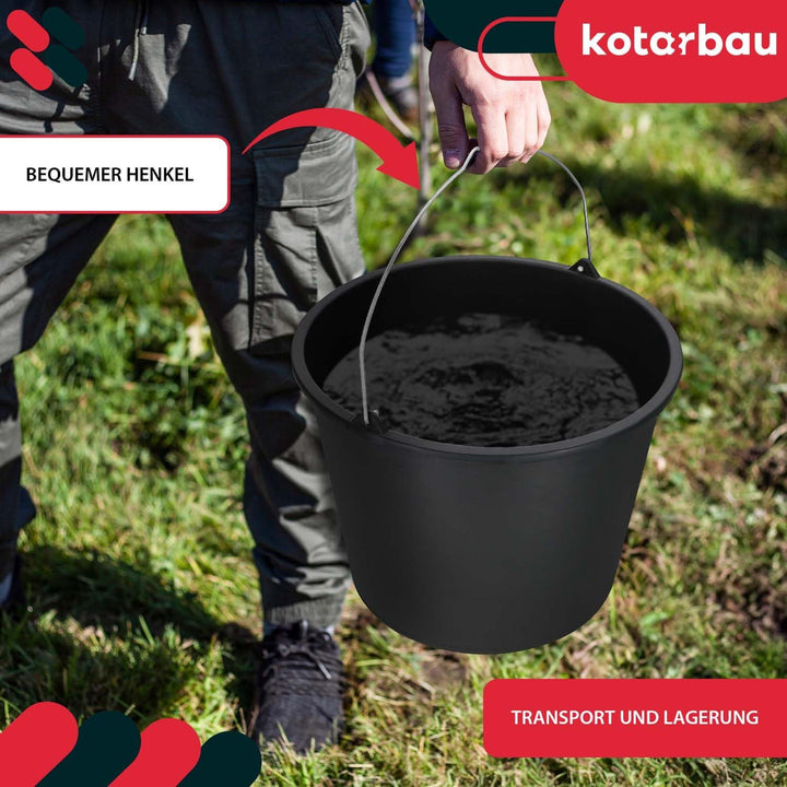 KOTARBAU 20er Set Baueimer 16L aus Kunststoff Putzeimer Mörteleimer Zementeimer Wassereimer Gartenei