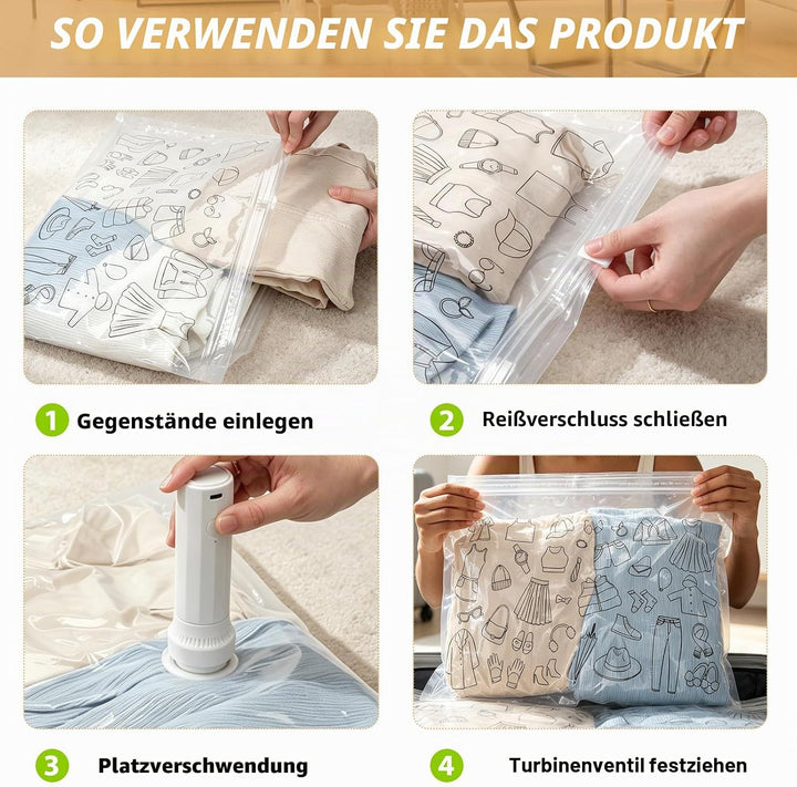 Jcocylse Vakuumierbeutel für Kleidung & Bettdecken – Platzsparende Vacuum Bags for Clothing – Vakuum