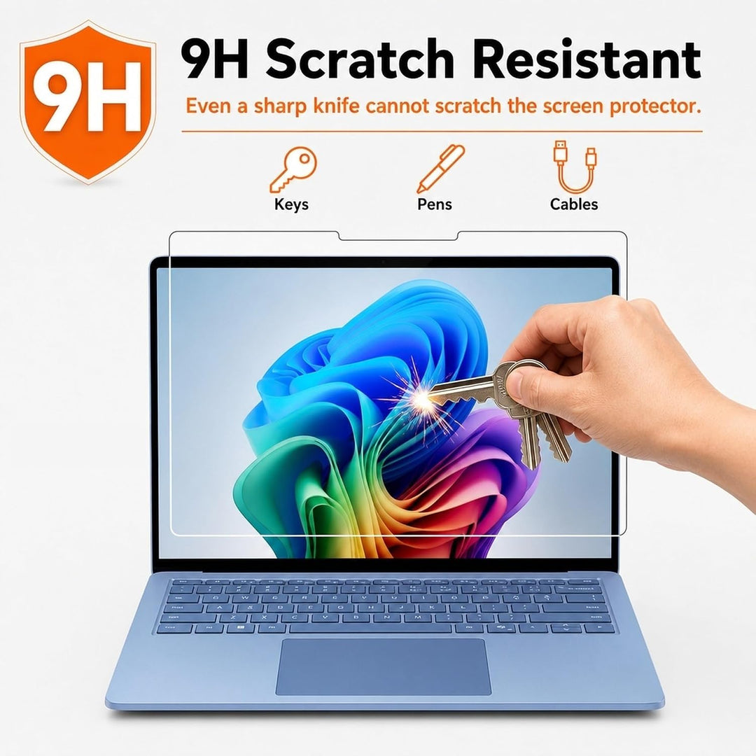 Megoo [2 Stück]-Schutzfolie für Microsoft Surface Laptop 7,kratzfest,hochempfindlich,Surface Pen kom
