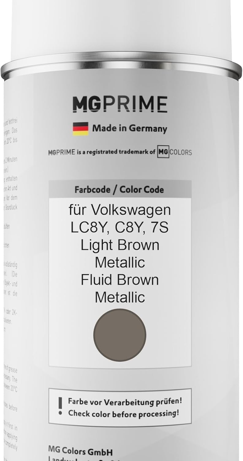 MG PRIME Autolack Sprühdosen Set für Volkswagen VW LC8Y / C8Y / 7S Light Brown Metallic/Fluid Brown