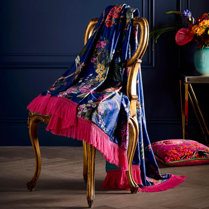 Laurence Llewelyn-Bowen Überwurfdecke mit Blumenmuster (130 x 180 cm), wendbare Designs, botanische