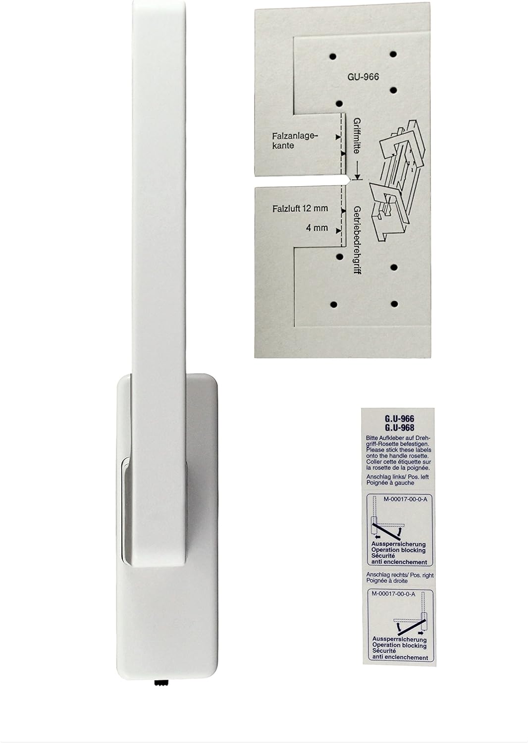 GU Schiebetür PSK Drehgriff DIRIGENT 966/976, 34225 oder auch 30152, DIN Rechts weiss incl. SN-TEC M